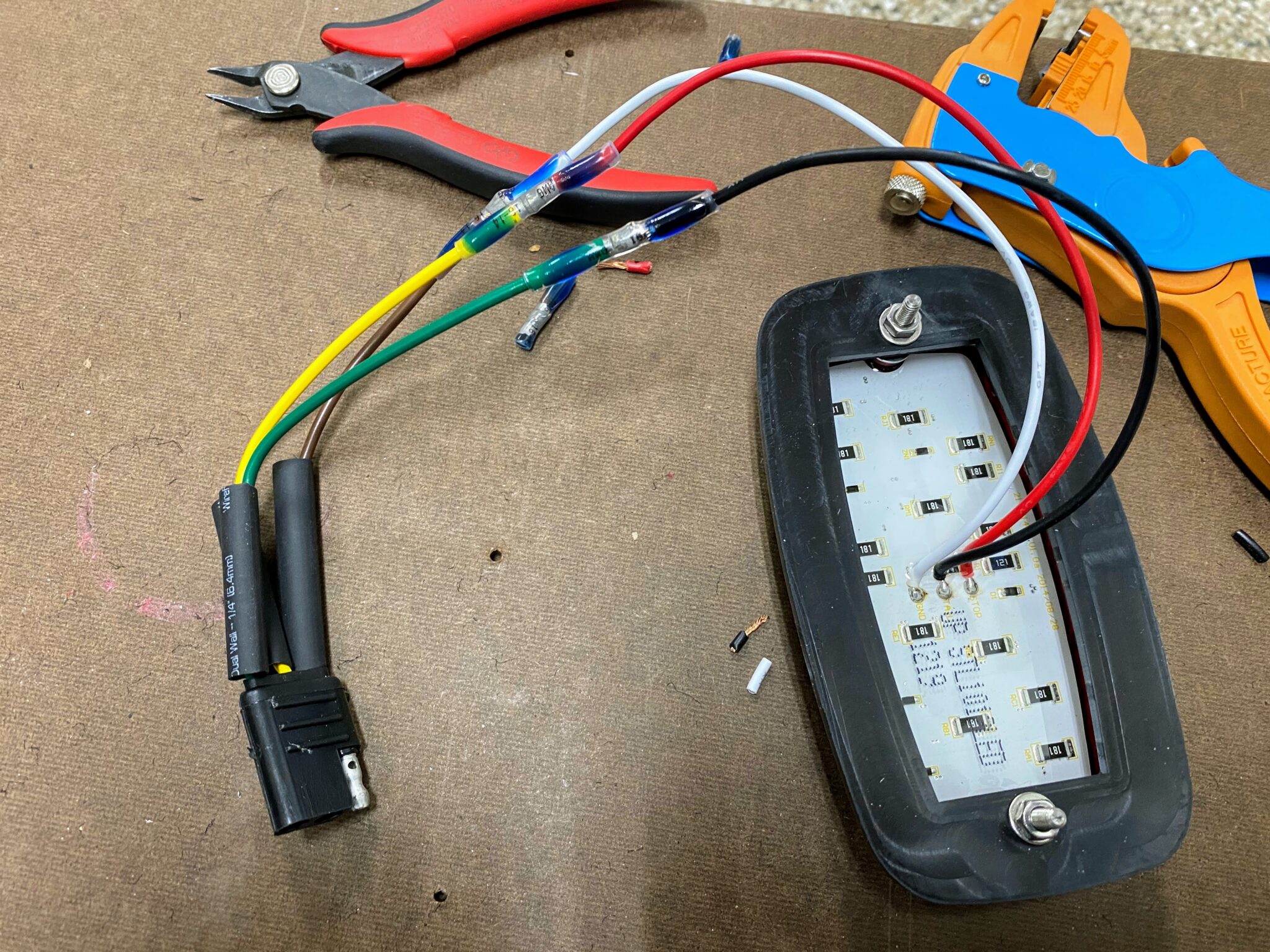 Finished trunk and rear wiring