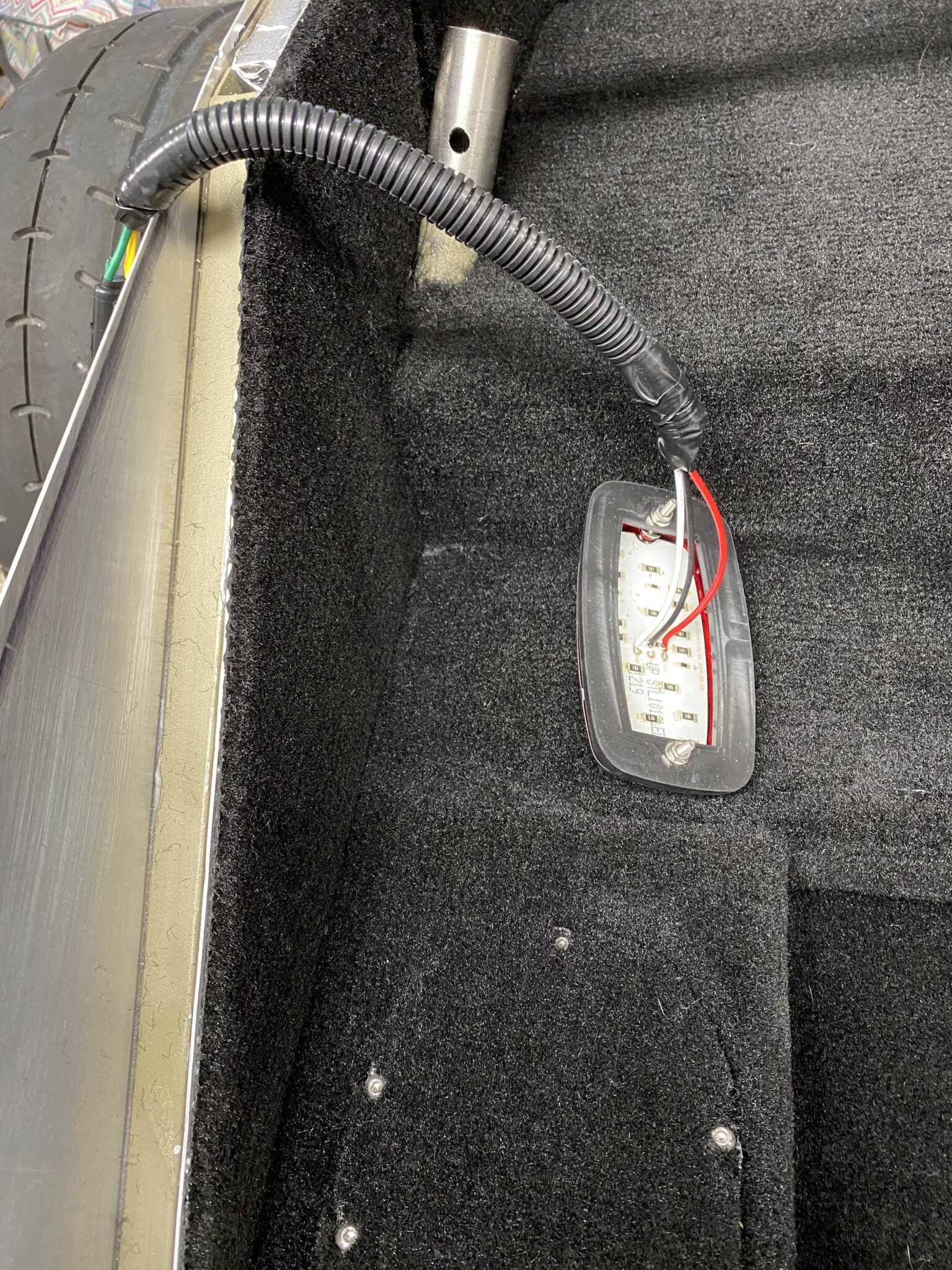 Finished trunk and rear wiring